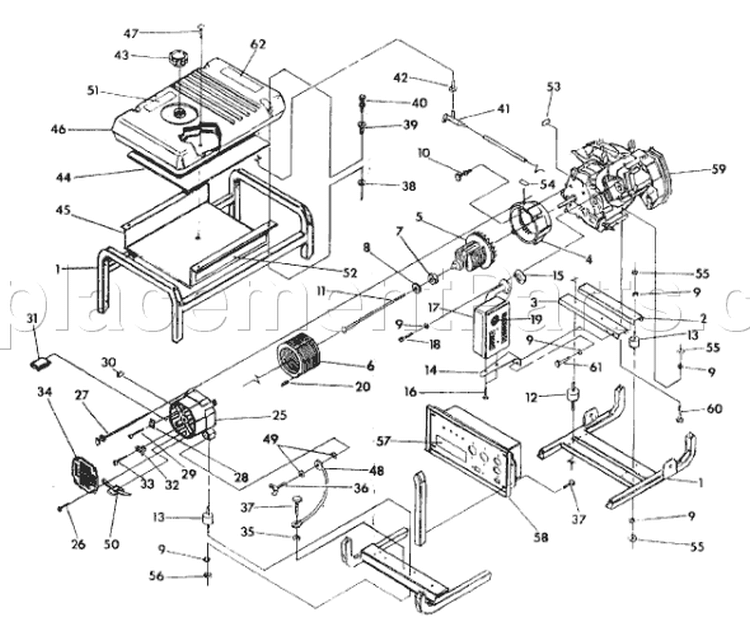 Page B Diagram and Parts List for 9778-1 5,500XL Briggs and Stratton Generator